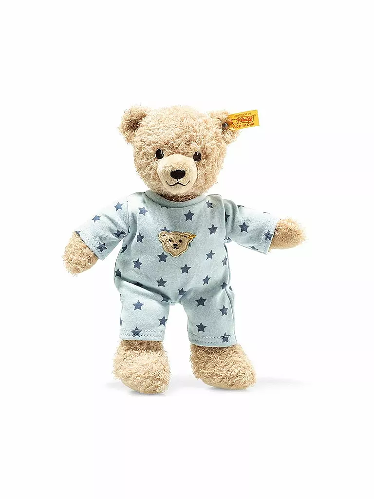 STEIFF | Teddybär Junge Baby mit Schlafanzug 25cm | beige