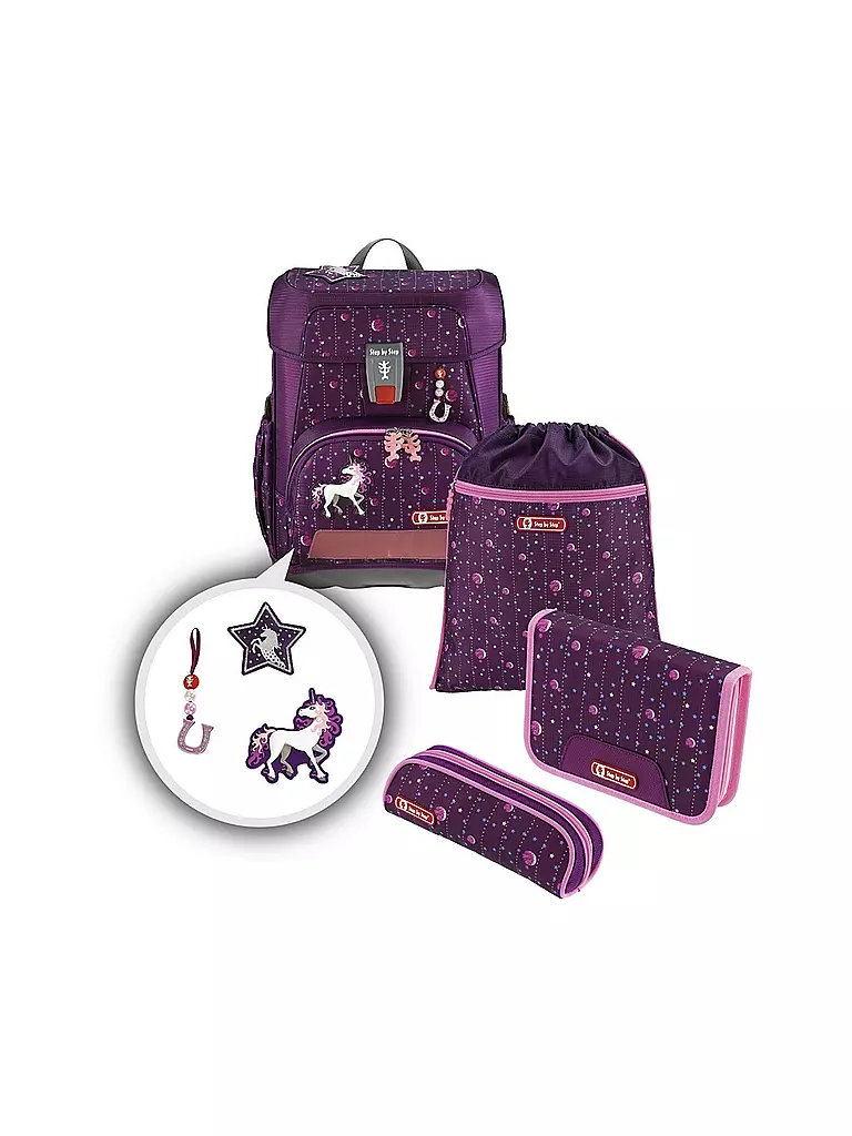 STEP BY STEP | CLOUD Schultaschen-Set "Dreamy Unicorn" 5-tlg. | beere