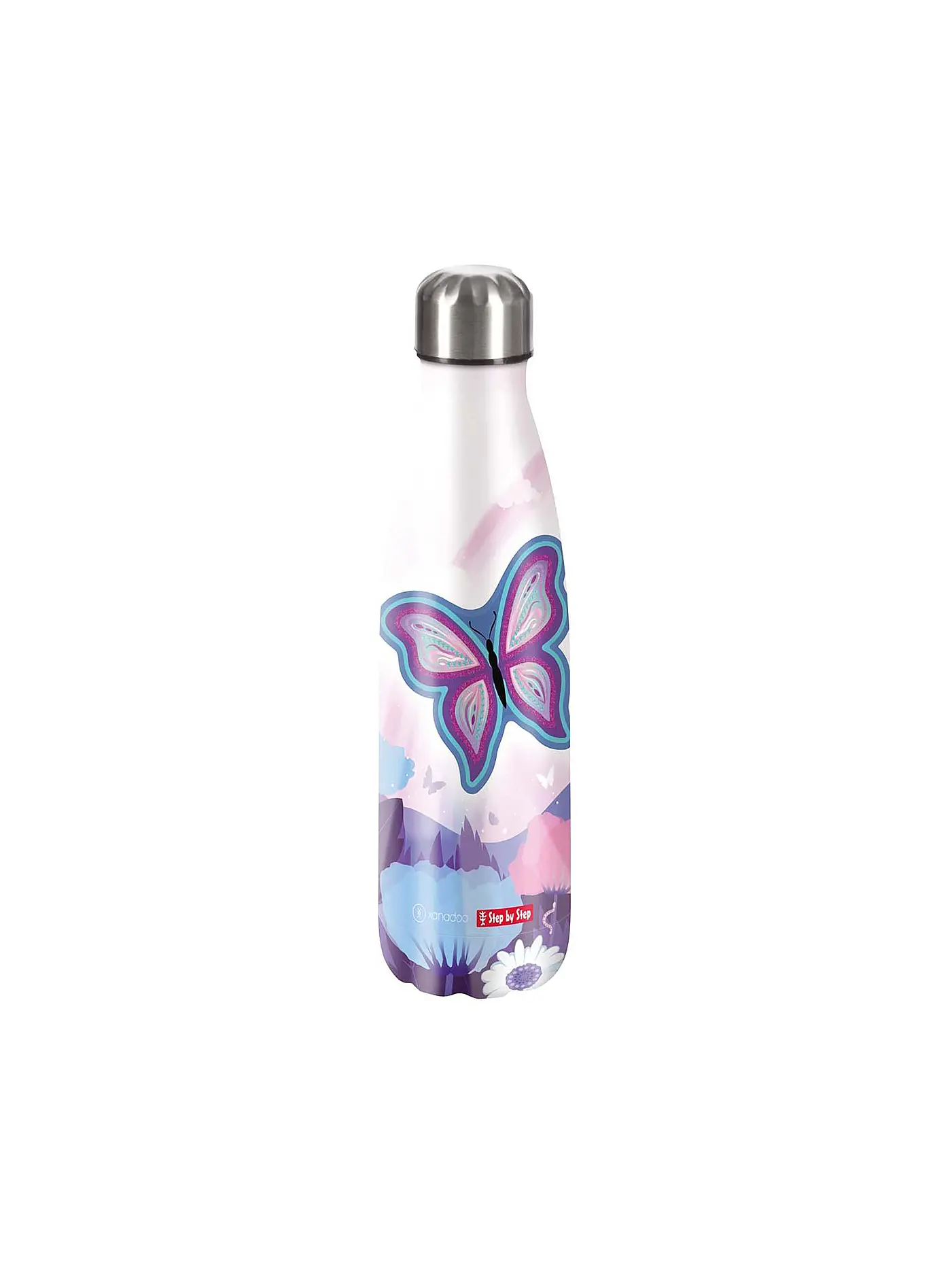STEP BY STEP | Edelstahl Trinkflasche 0,5L Wild Cat Chiko | bunt