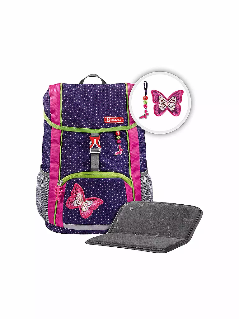 STEP BY STEP | KID Rucksack-Set 3-tlg. "Shiny Butterfly" | lila