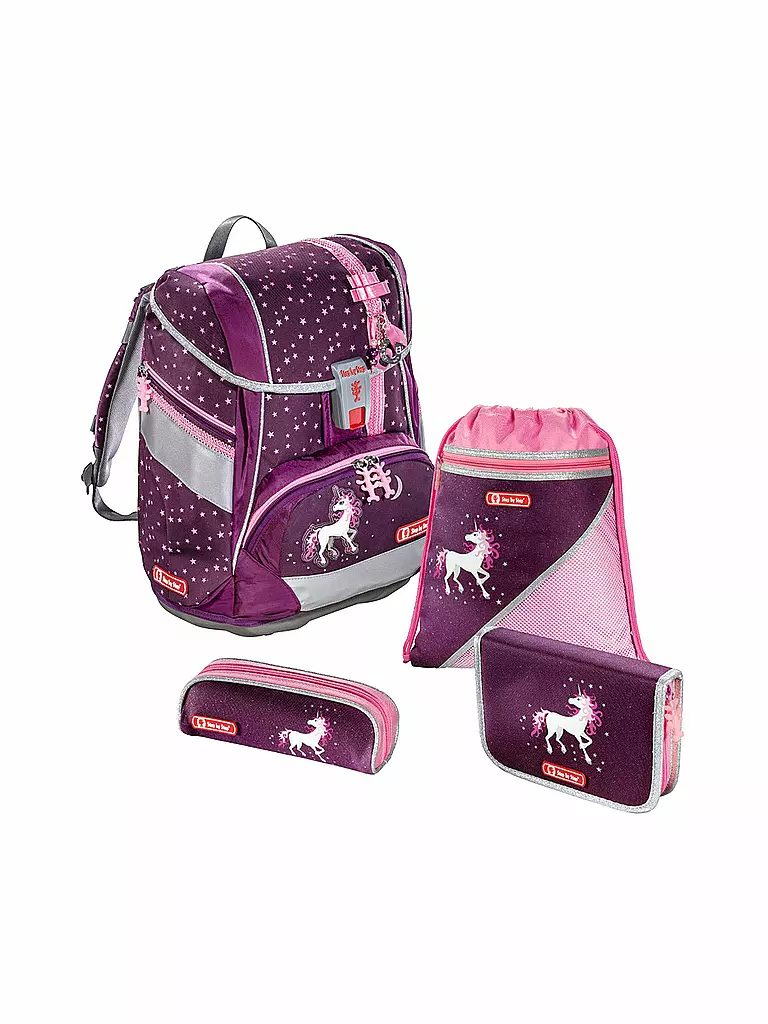 STEP BY STEP | Schulranzen-Set 2in1 "Unicorn" 4-teilig  | lila