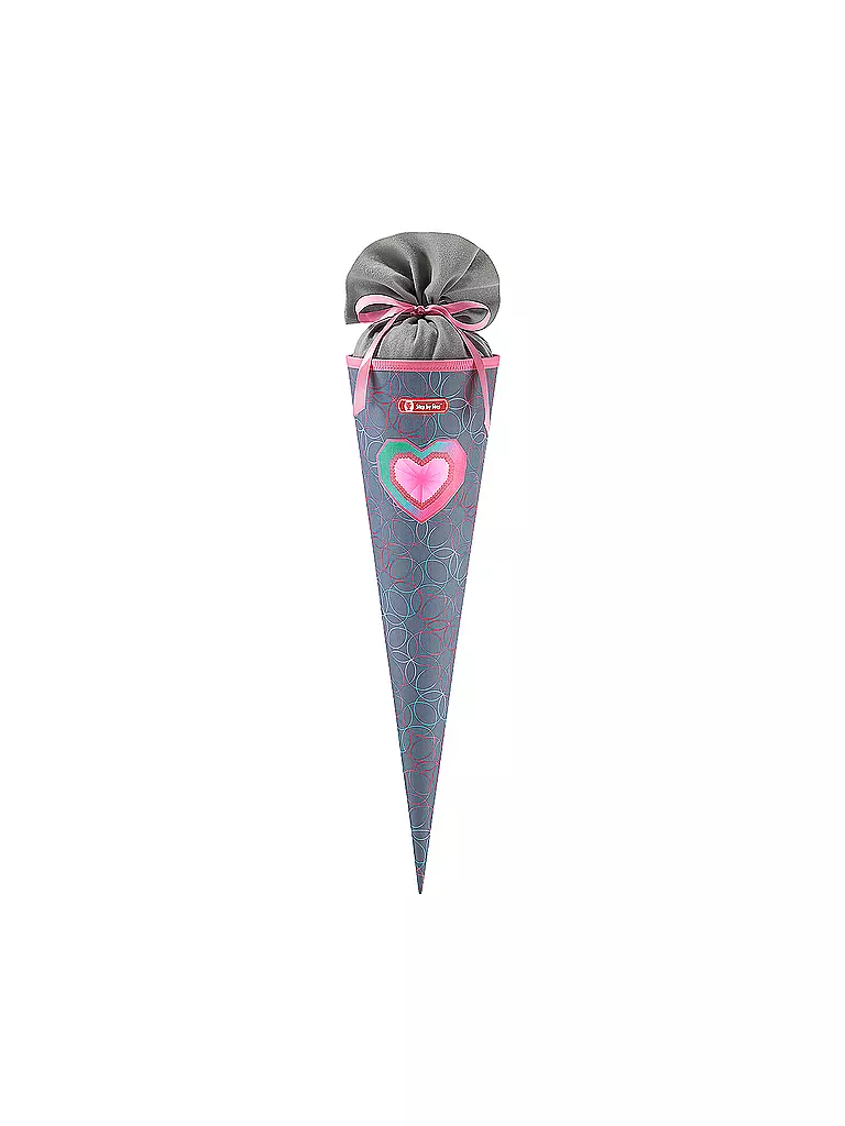 STEP BY STEP | Schultüte Glitter Heart | grau