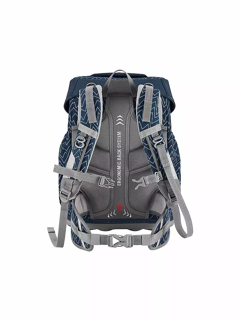 STEP BY STEP | Schultaschen Set 4tlg BASIS Blue Lines | grau
