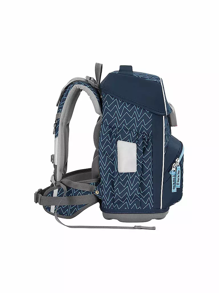STEP BY STEP | Schultaschen Set 4tlg BASIS Blue Lines | grau