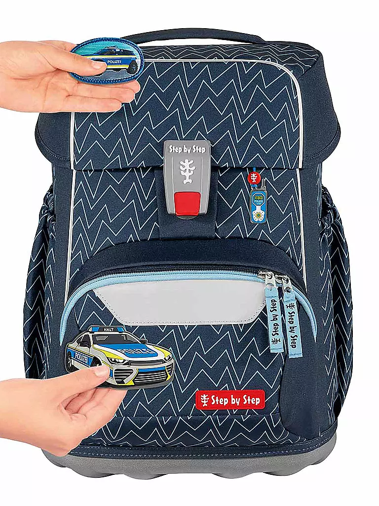 STEP BY STEP | Schultaschen Set 4tlg BASIS Blue Lines | grau