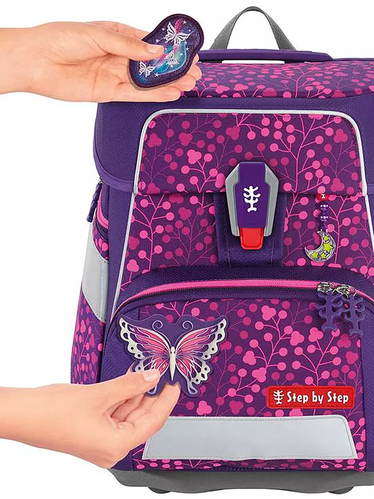 STEP BY STEP | Schultaschen Set 5tlg SPACE Shine Butterfly Night Ina | grün
