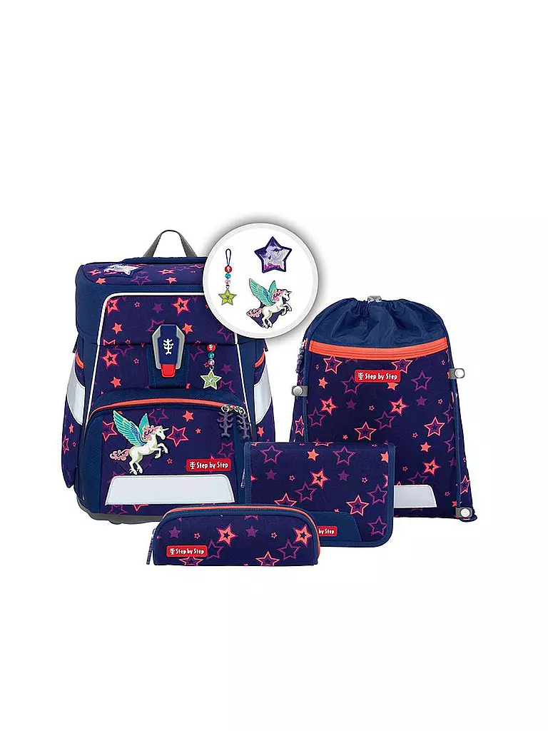 STEP BY STEP | Schultaschen Set 5tlg SPACE Shine Pegasus Night Nuala  | lila