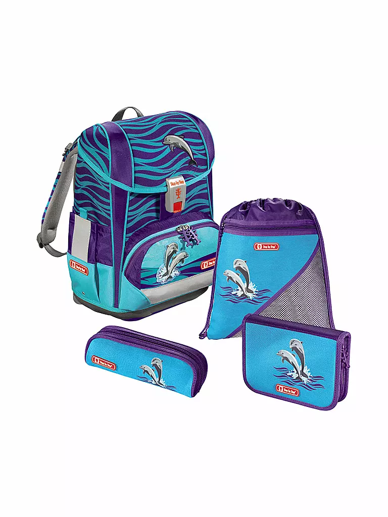 STEP BY STEP | Schultaschen-Set "Light 2 - Happy Dolphins" 4-teilig | keine Farbe