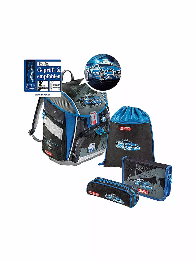 STEP BY STEP | Schultaschen-Set "Touch 2 Flash" 4-tlg. (Nachtpolizei) | 