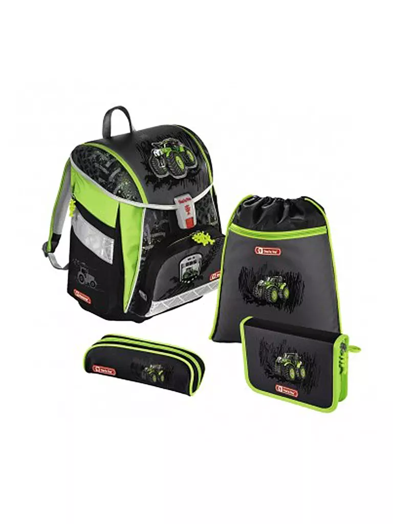 STEP BY STEP | Schultaschen-Set  "Touch" 4-tlg. (Green Traktor) | grün