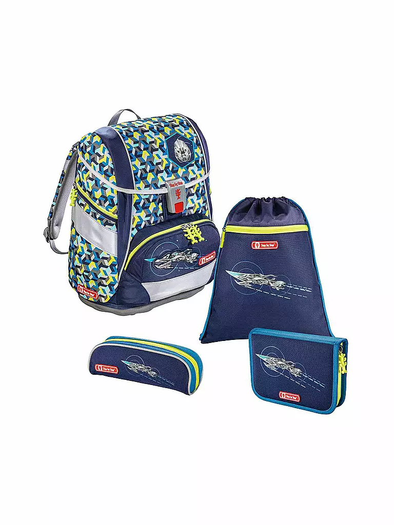 STEP BY STEP | Schultaschen-Set 2in1 "Space Pirate" 4-teilig | blau