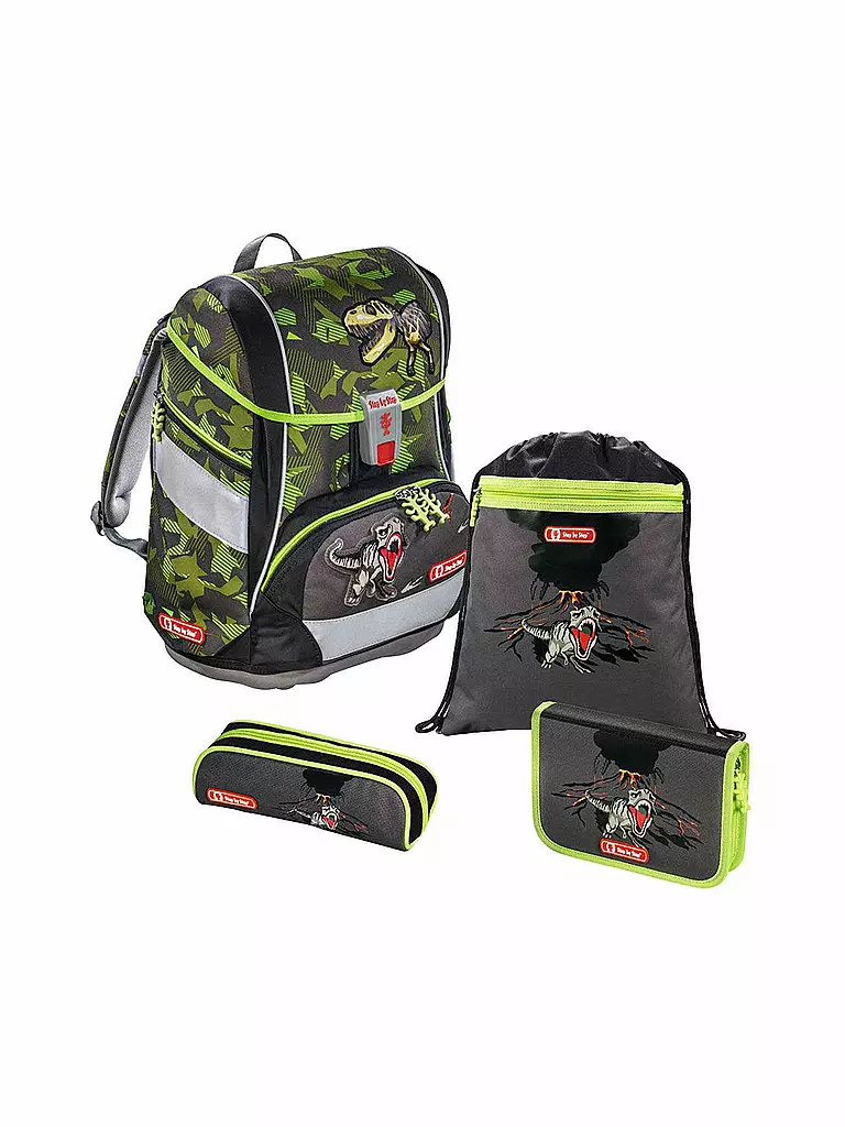 STEP BY STEP | Schultaschen-Set 2in1 "T-Rex" 4-teilig | 