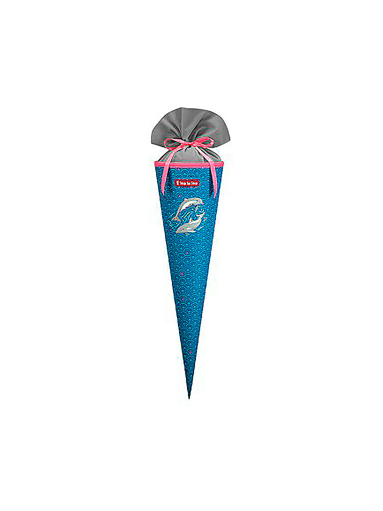 Schultüte Für Mädchen – Blau, 122 Cm, Mit Reißverschluss & Elastischen Ärmeln (Schulschürze Von Siggi)