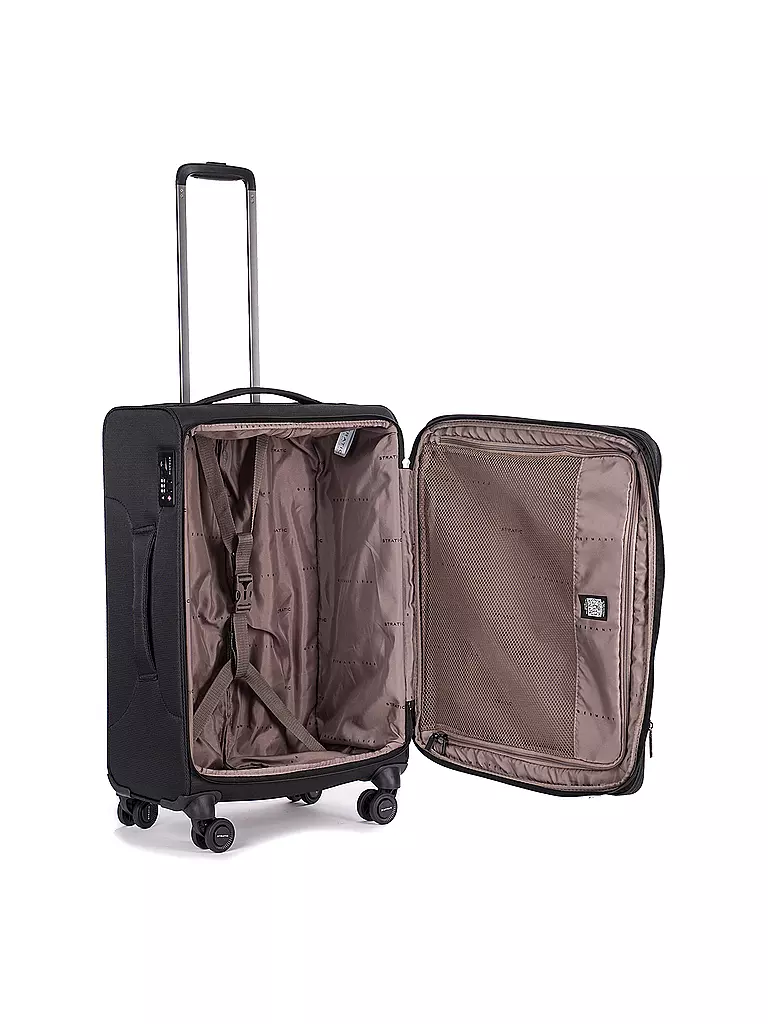 STRATIC | Trolley weich LIGHT M 65cm black | dunkelblau