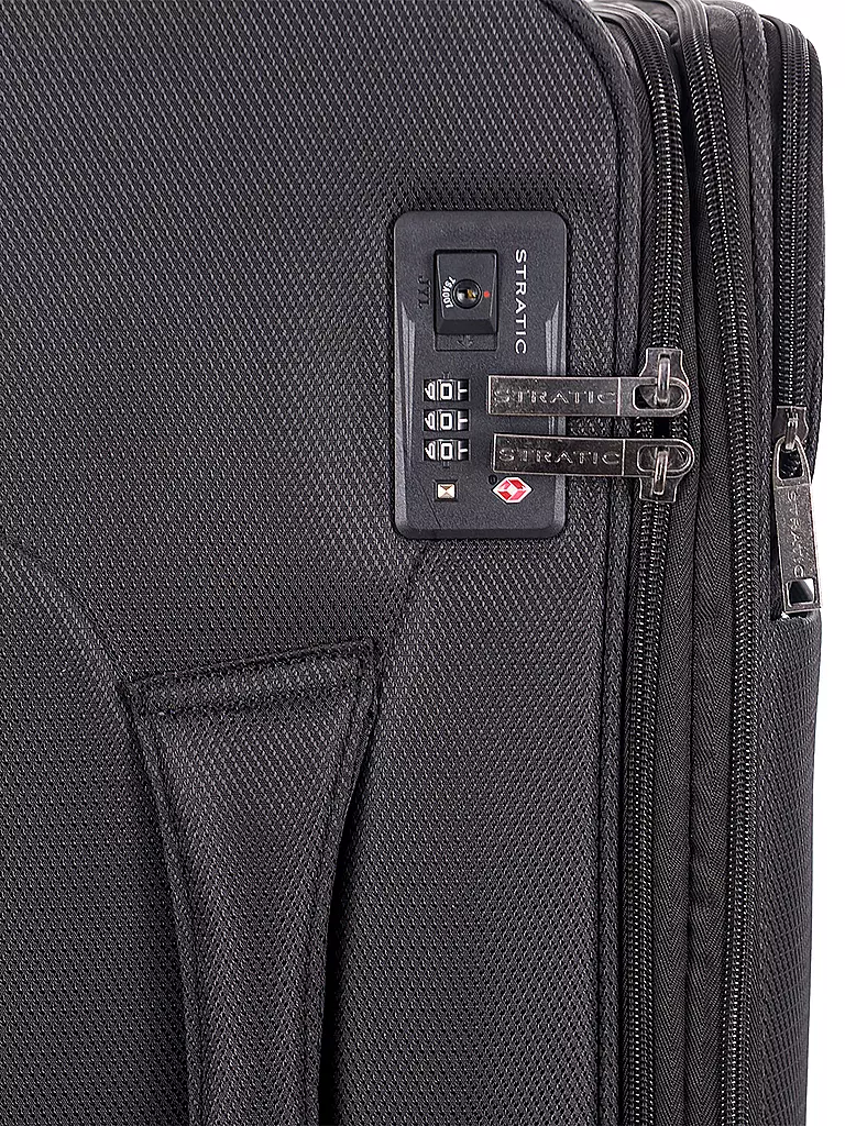 STRATIC | Trolley weich LIGHT M 65cm black | dunkelblau
