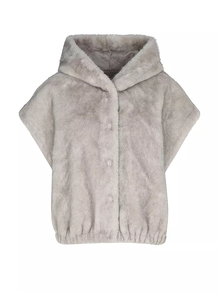 STUDIO AR | Wendejacke  in Felloptik MINK | grau