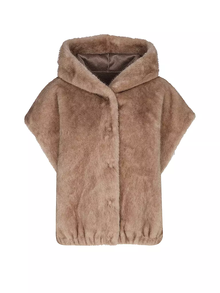 STUDIO AR | Wendejacke in Felloptik MINK | camel