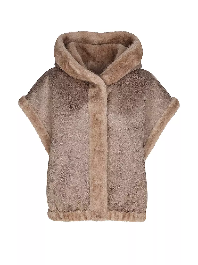 STUDIO AR | Wendejacke in Felloptik MINK | camel