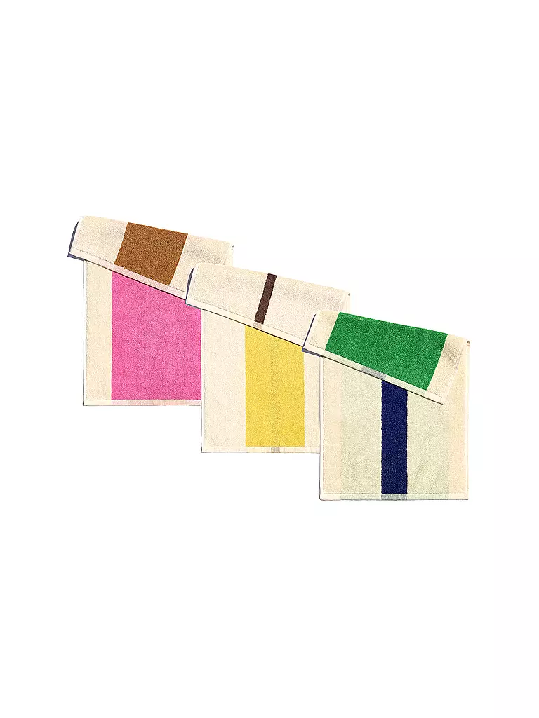 SUITE702 | Gästetuch Set 3x 30x50cm MARTENS AND MARTENS Pink/Royal Blue/Brown | bunt