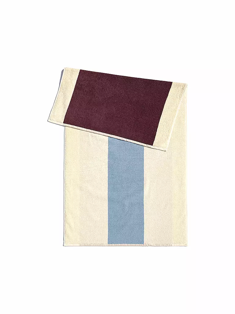 SUITE702 | Handtuch 50x100cm MARTENS AND MARTENS Sky Blue/Bordeaux  | dunkelrot
