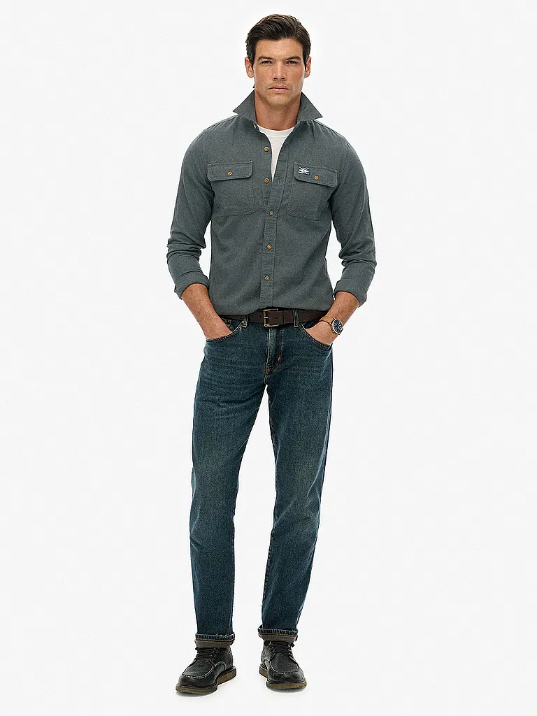 SUPERDRY | Flanellhemd  | grün