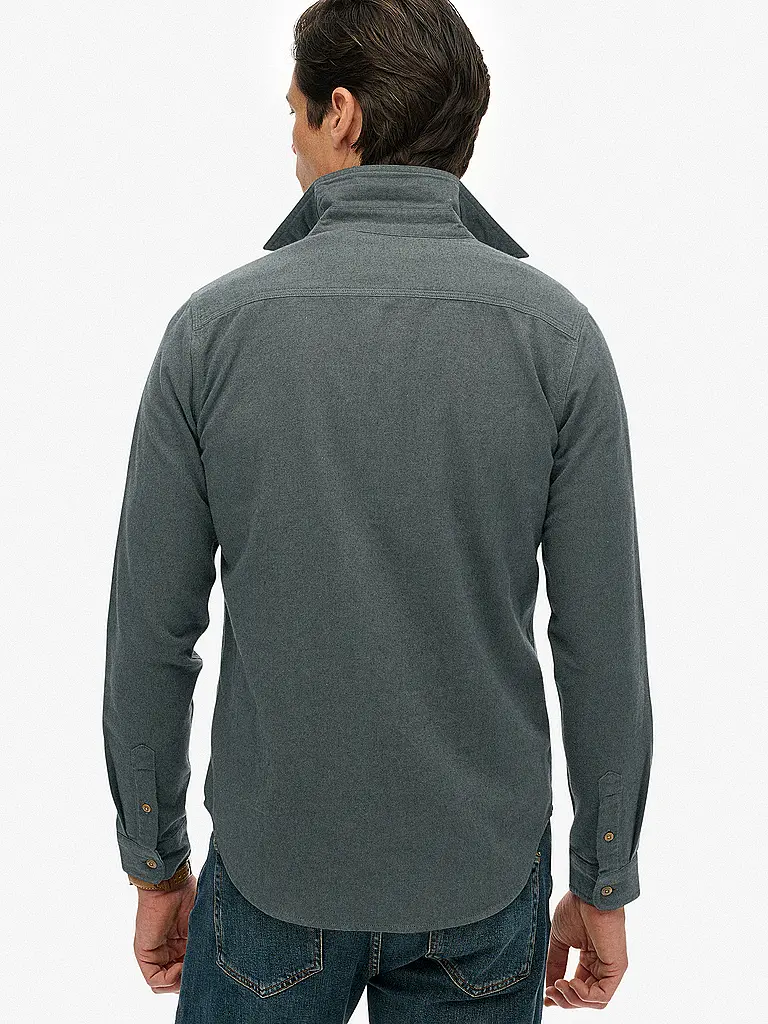 SUPERDRY | Flanellhemd  | grün