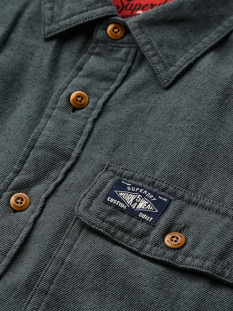 SUPERDRY | Flanellhemd  | grün