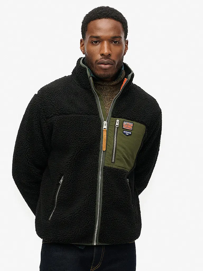 SUPERDRY | Fleecejacke | schwarz