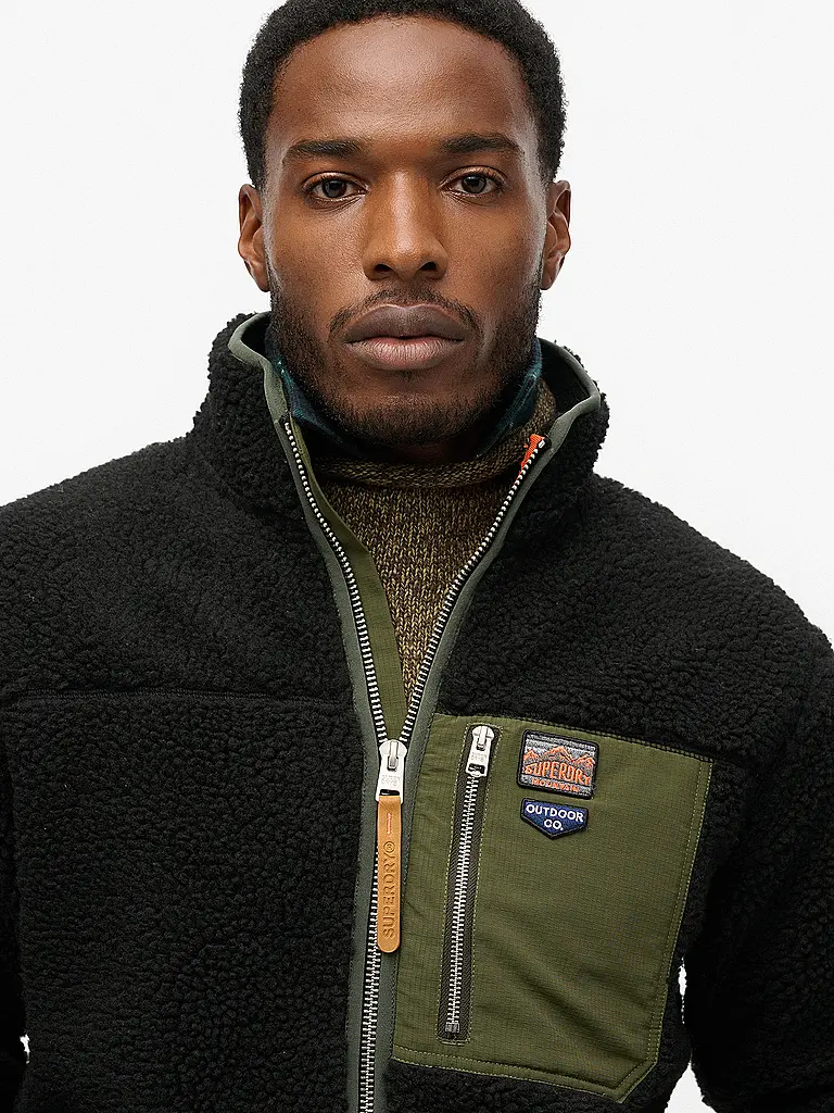 SUPERDRY | Fleecejacke | schwarz