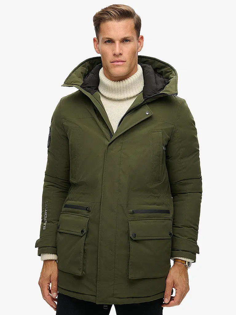 SUPERDRY | Parka CITY PADDED | Dunkelgrün