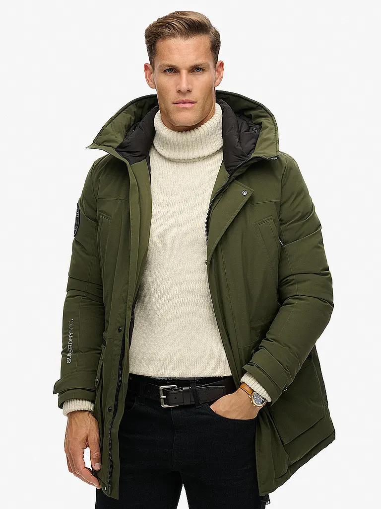 SUPERDRY | Parka CITY PADDED | Dunkelgrün