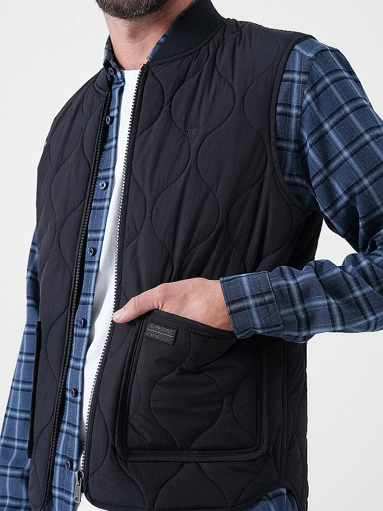 SUPERDRY | Steppgilet  | schwarz