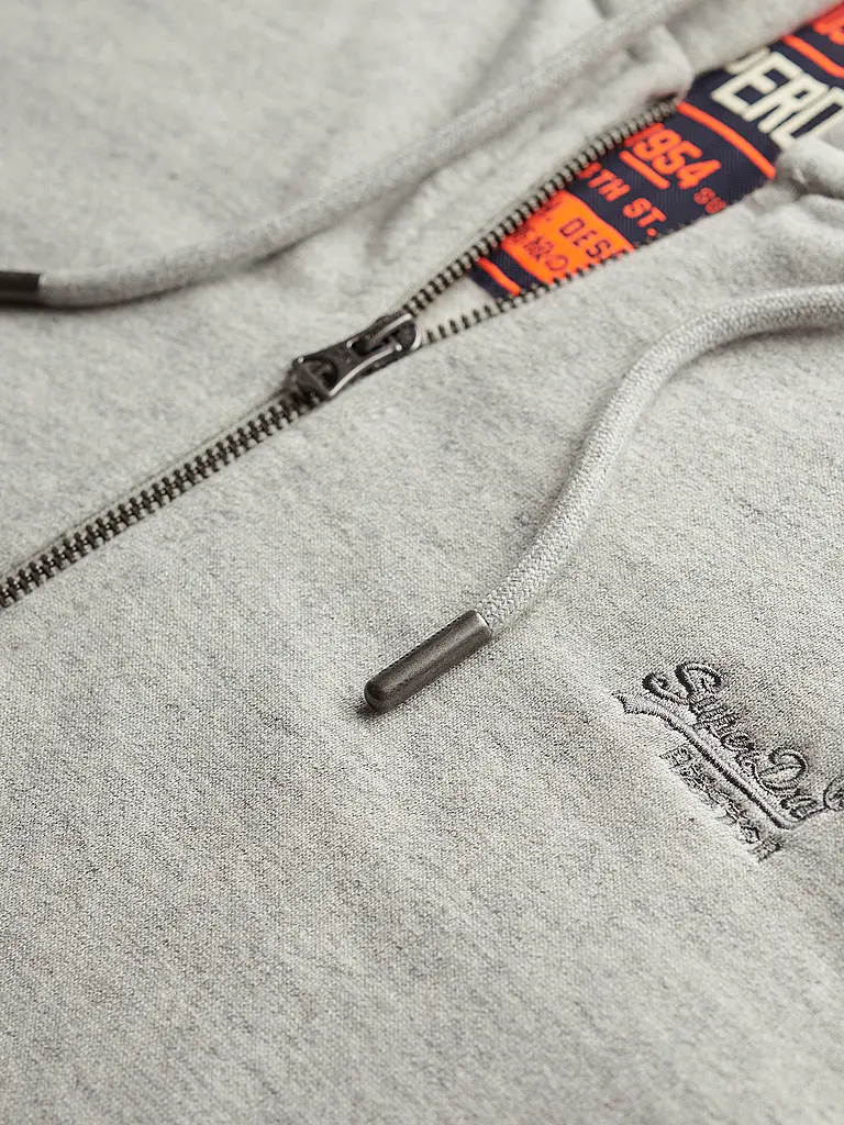 SUPERDRY | Sweatjacke  | grau