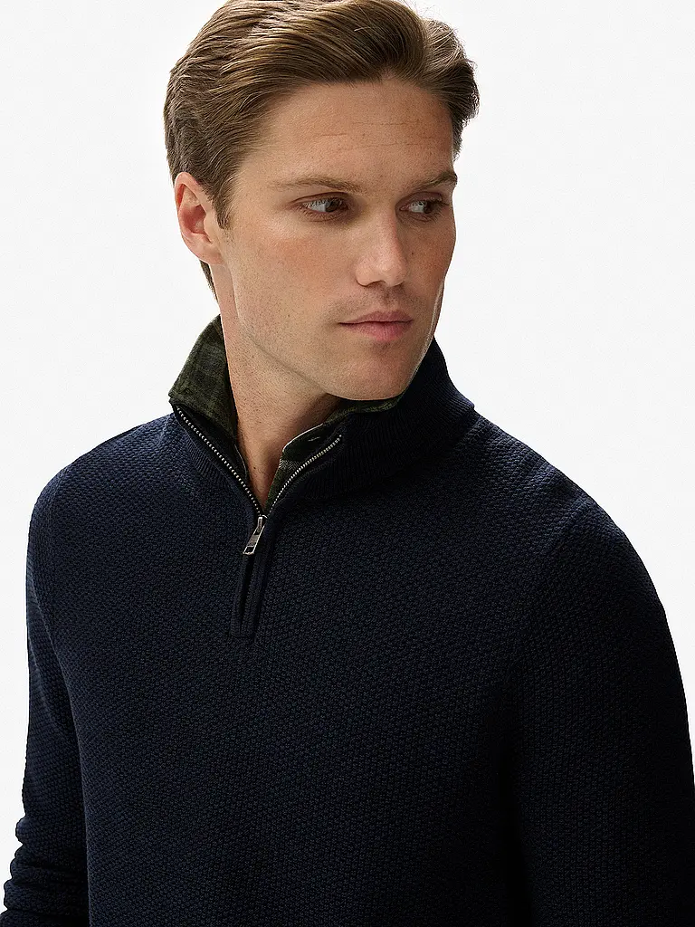 SUPERDRY | Troyer Pullover  | dunkelblau