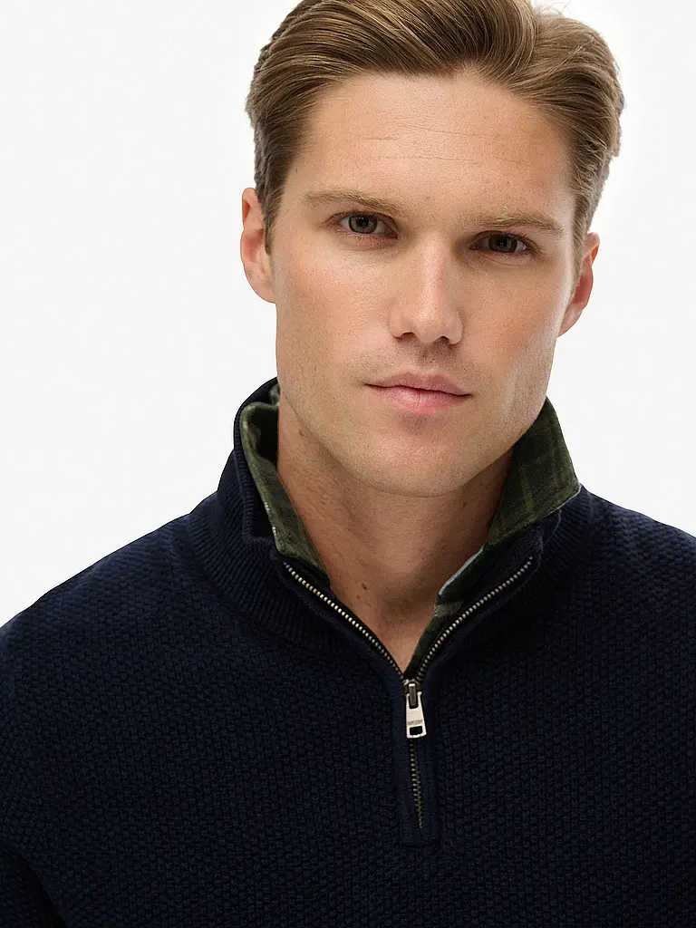 SUPERDRY | Troyer Pullover  | dunkelblau