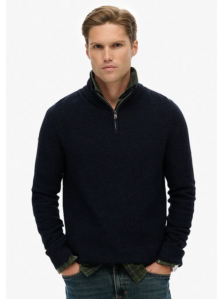 SUPERDRY | Troyer Pullover  | dunkelblau