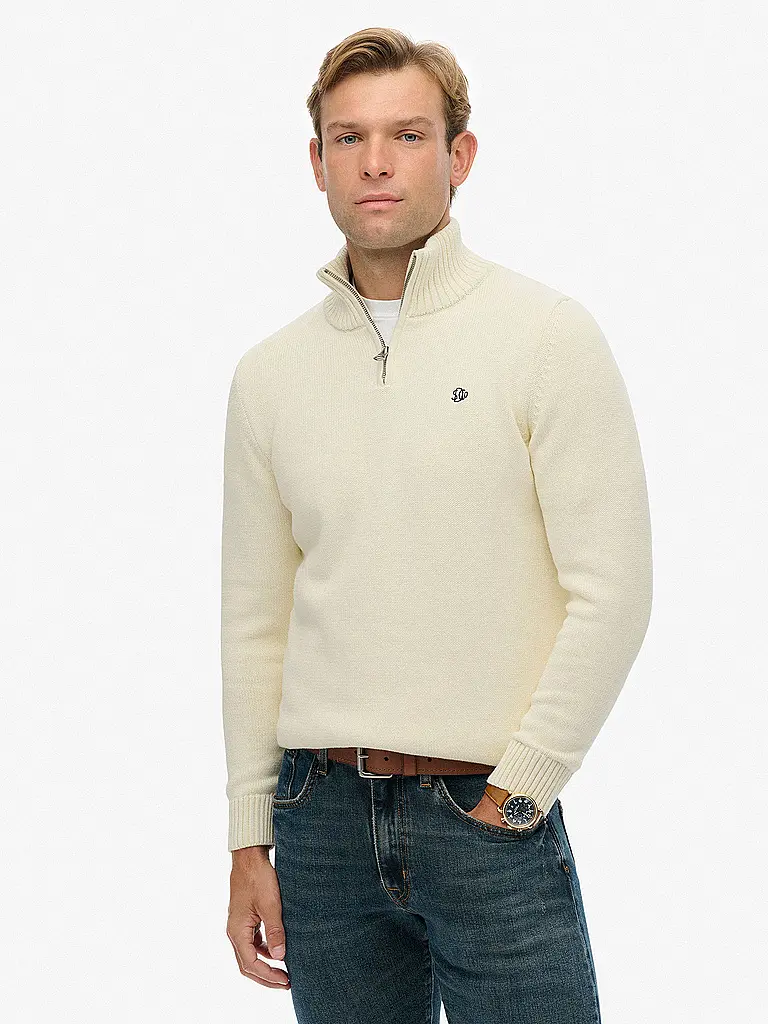 SUPERDRY | Troyer Sweater  | Creme