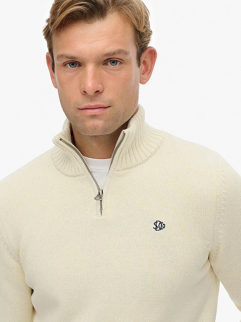 SUPERDRY | Troyer Sweater  | Creme