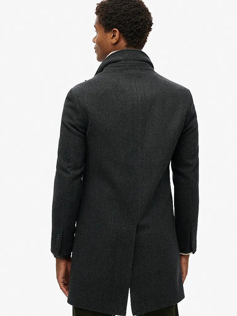 SUPERDRY | Wollmantel | Schwarz