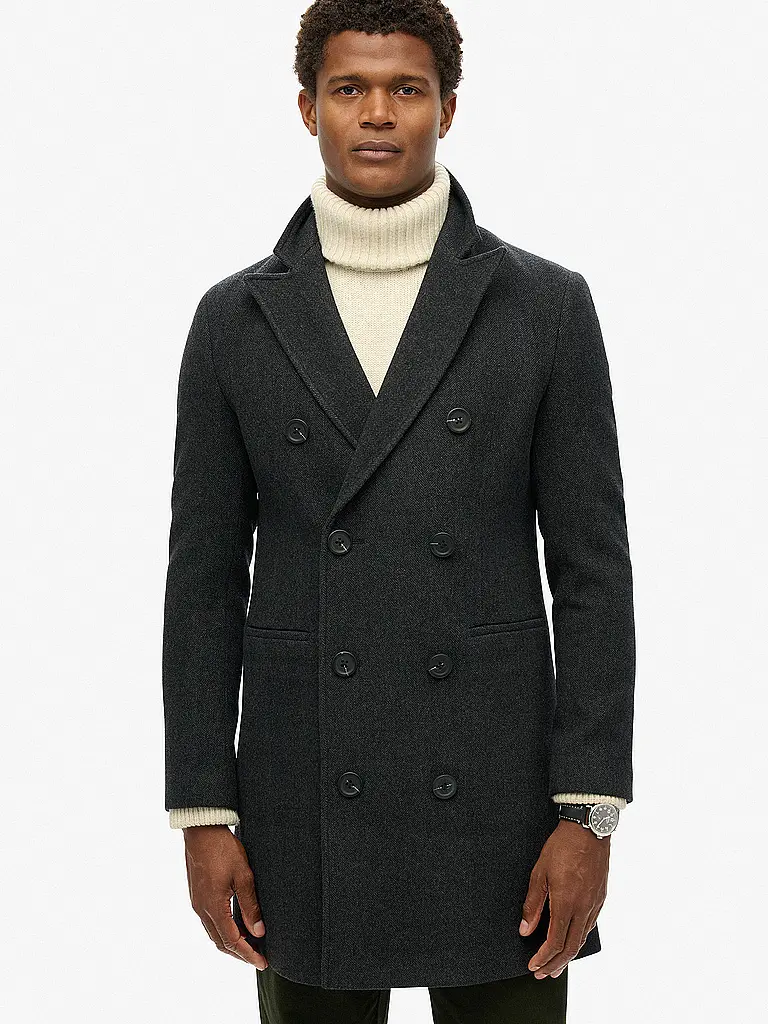 SUPERDRY | Wollmantel | Schwarz