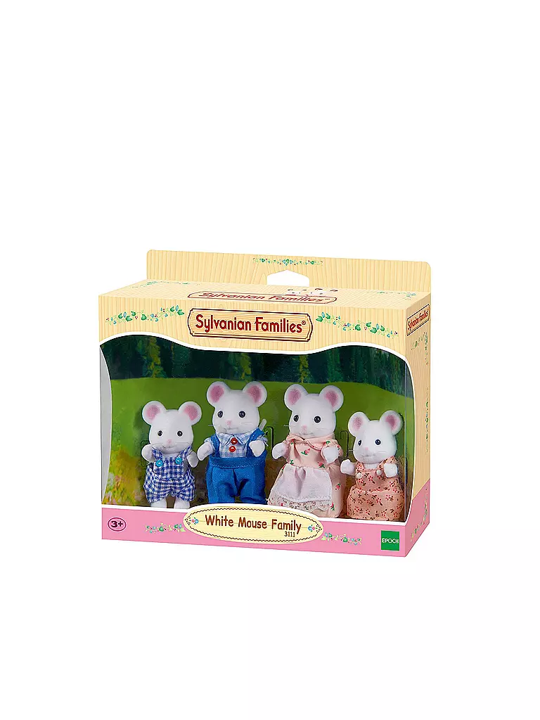 SYLVANIAN FAMILIES | Weiße Maus Familie Nagemann 3111 | transparent