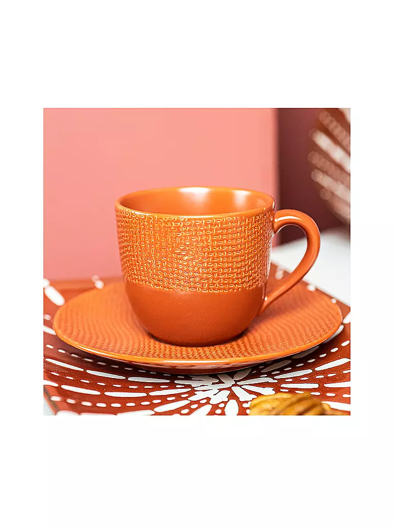 Table Passion Kaffeetasse Mit Untertasse 220ml Vesuvio Terra Orange