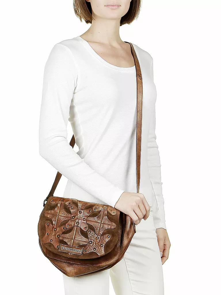 TASCHENDIEB | Ledertasche "Patchwork" | braun