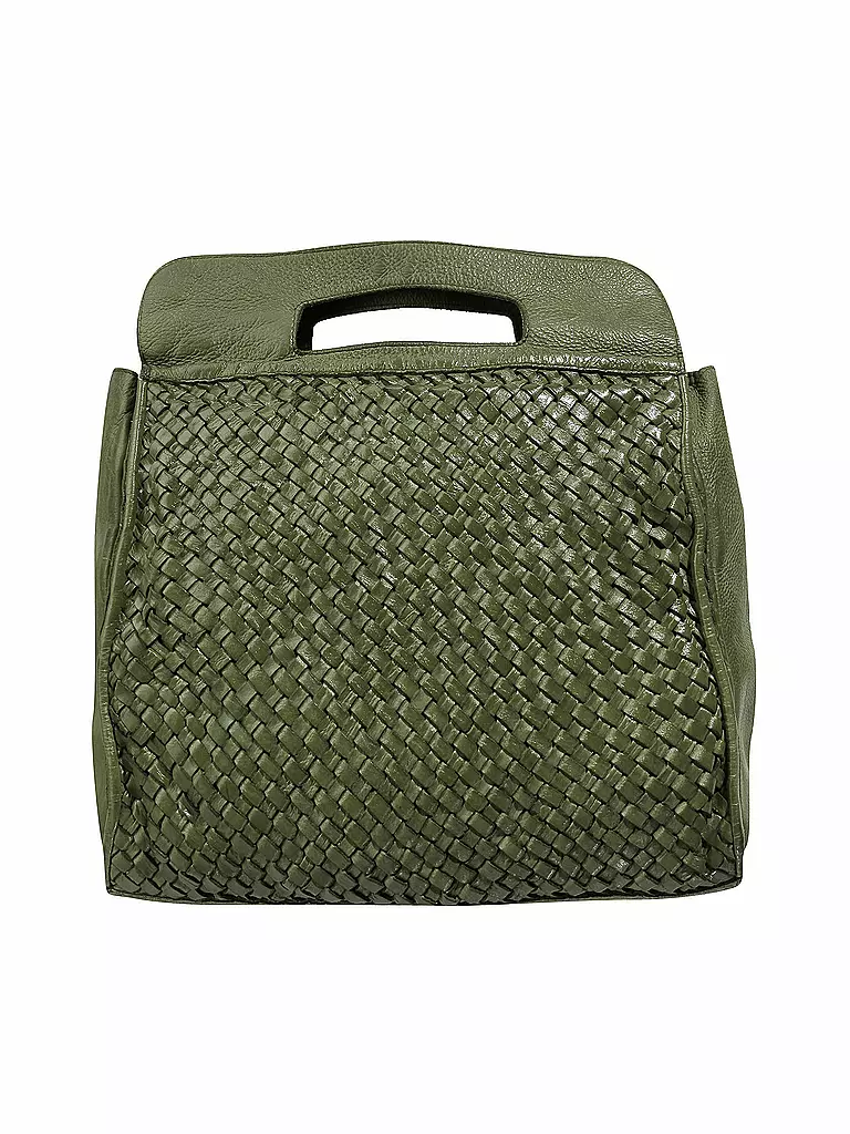 TASCHENDIEB | Ledertasche - Henkeltasche "Schillerplatz" | olive