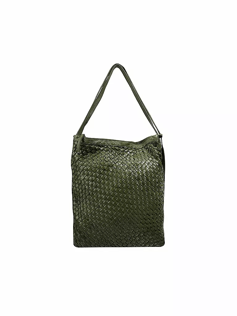 TASCHENDIEB | Ledertasche - Henkeltasche "Schillerplatz" | olive