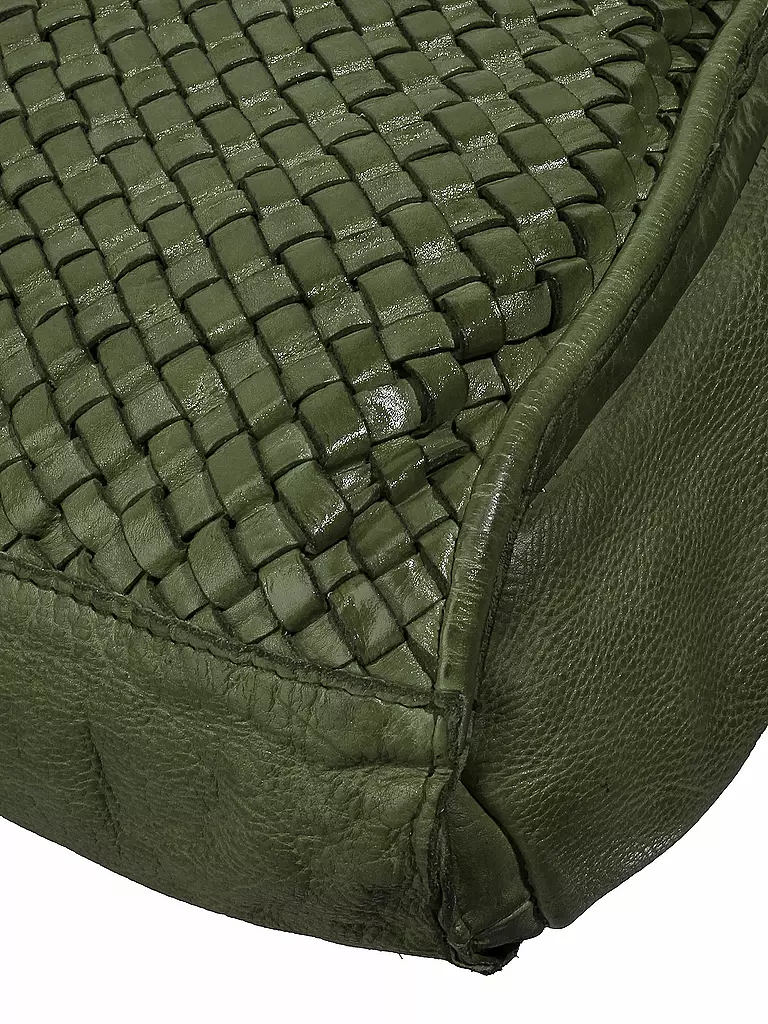 TASCHENDIEB | Ledertasche - Henkeltasche "Schillerplatz" | olive