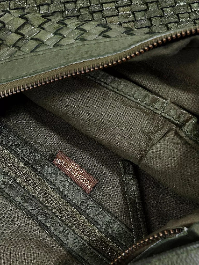 TASCHENDIEB | Ledertasche - Henkeltasche "Schillerplatz" | olive