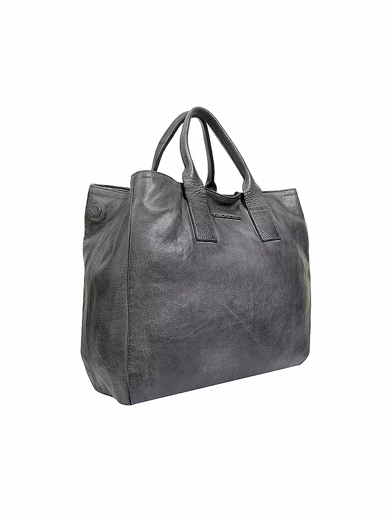 TASCHENDIEB | Ledertasche - Henkeltasche Shopper 3 | grau