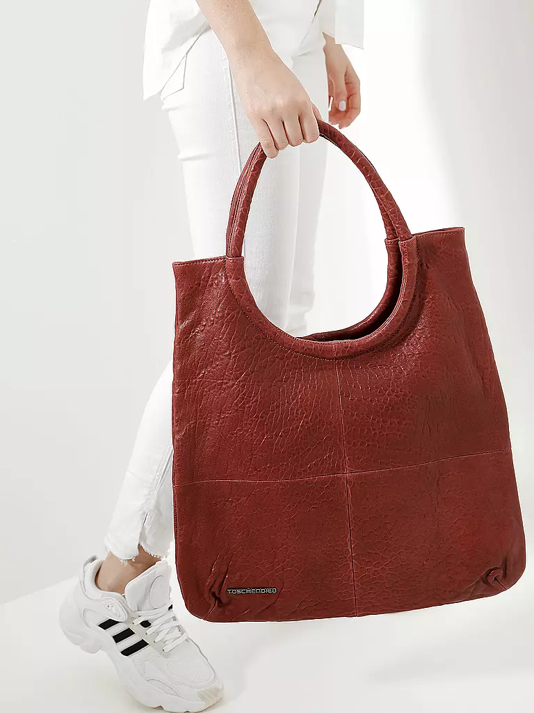 TASCHENDIEB | Ledertasche - Shopper "Burgring" | rot