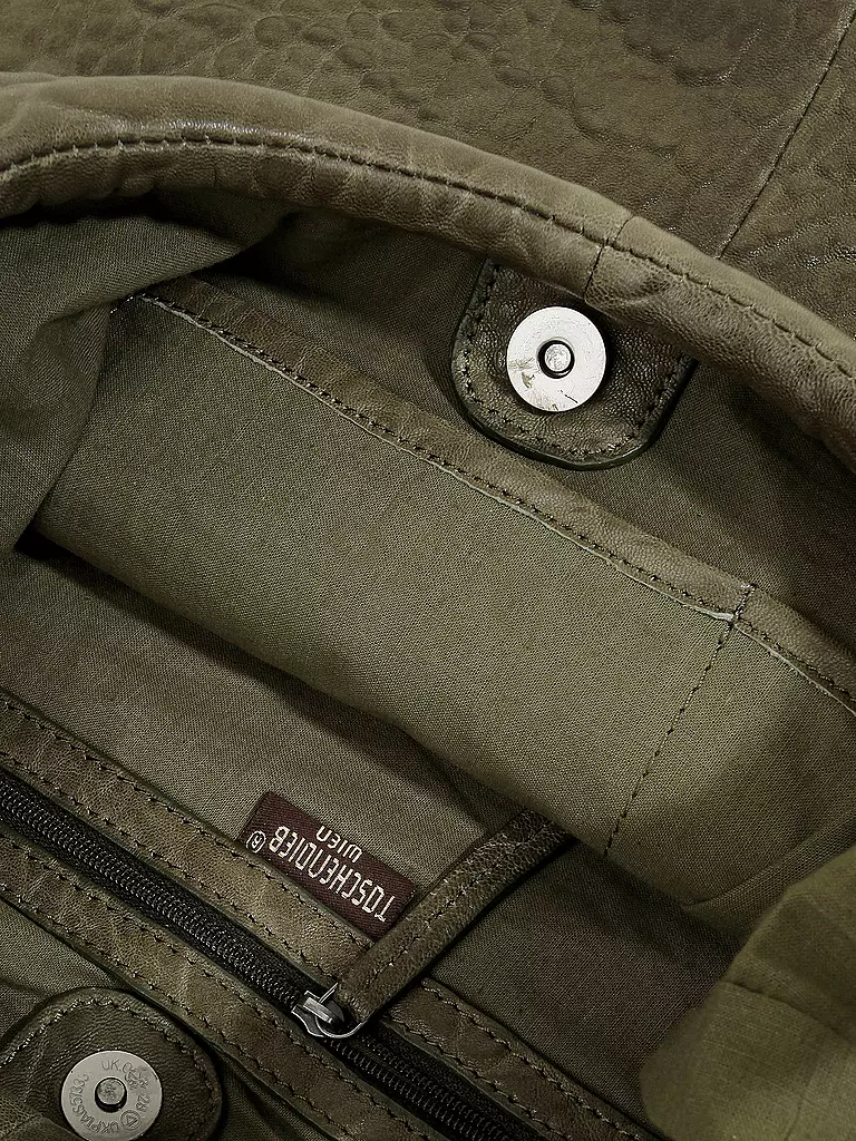 TASCHENDIEB | Ledertasche - Shopper "Burgring" | olive